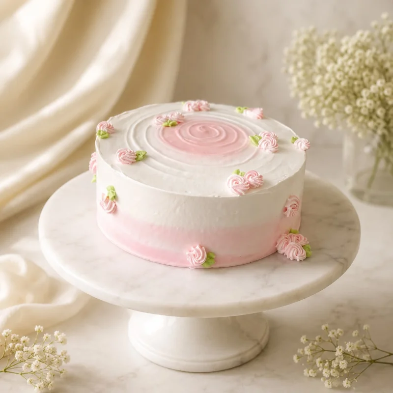 Blush Rosette Swirl Cake