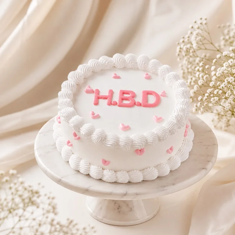 Pink Hearts H.B.D Cake