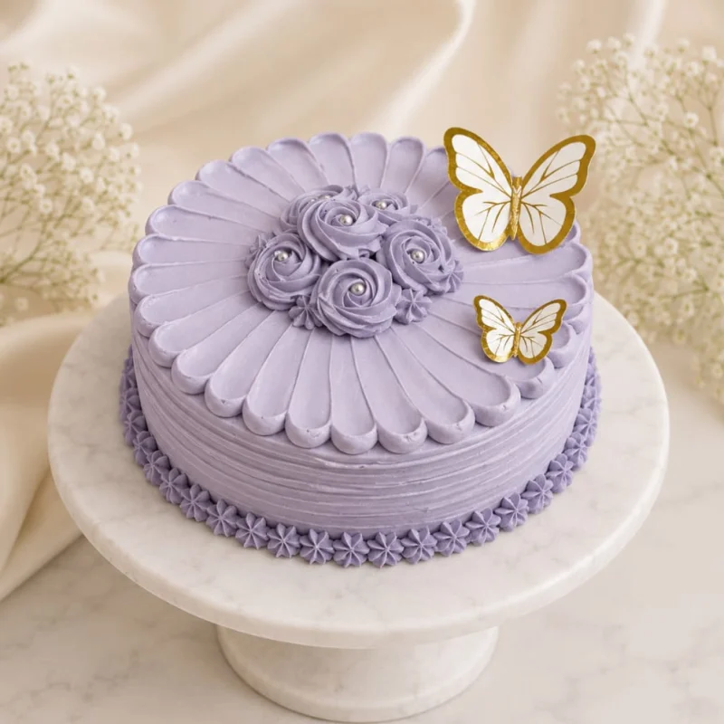 Lavender Butterfly Elegance Cake