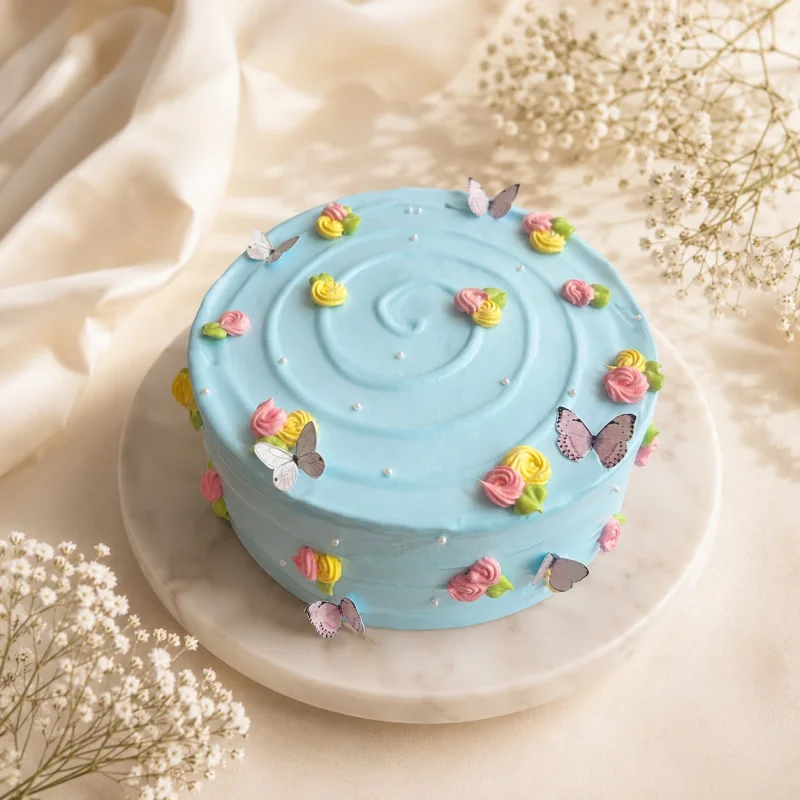 Azure Butterfly Bliss Cake