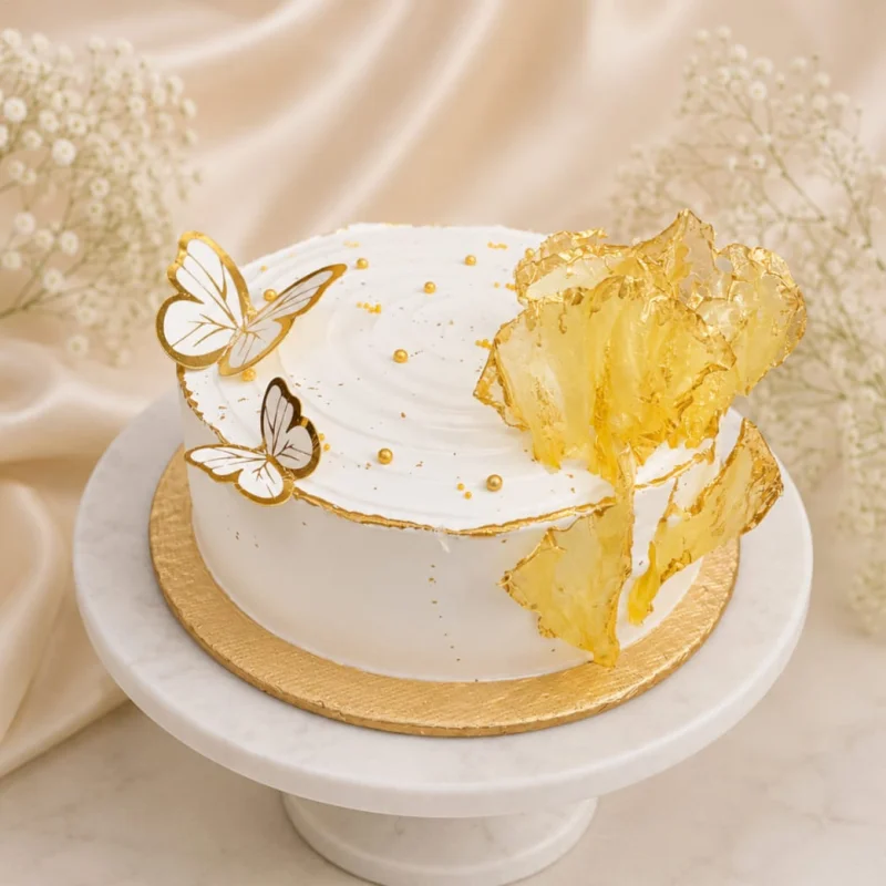 Golden Butterfly Luxe Cake