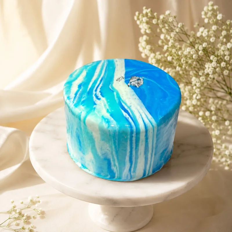 Ocean Marble Mirror Cake