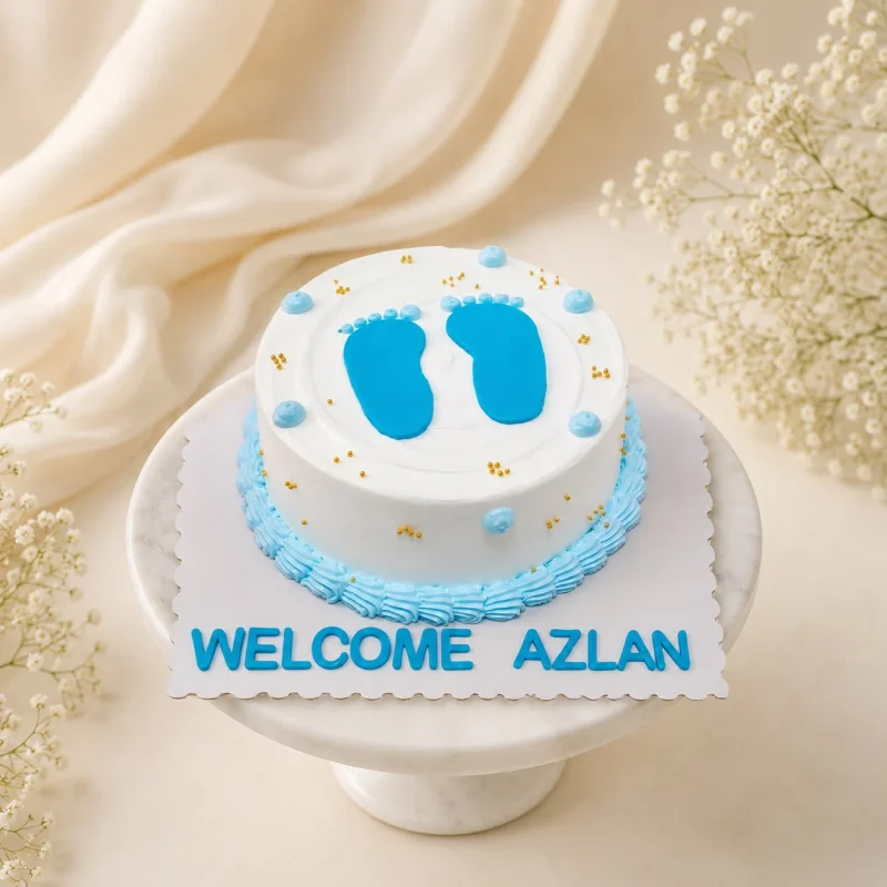 Welcome Baby Footprints Cake