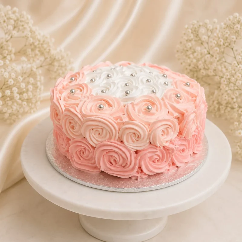 Blush Rosette Elegance Cake