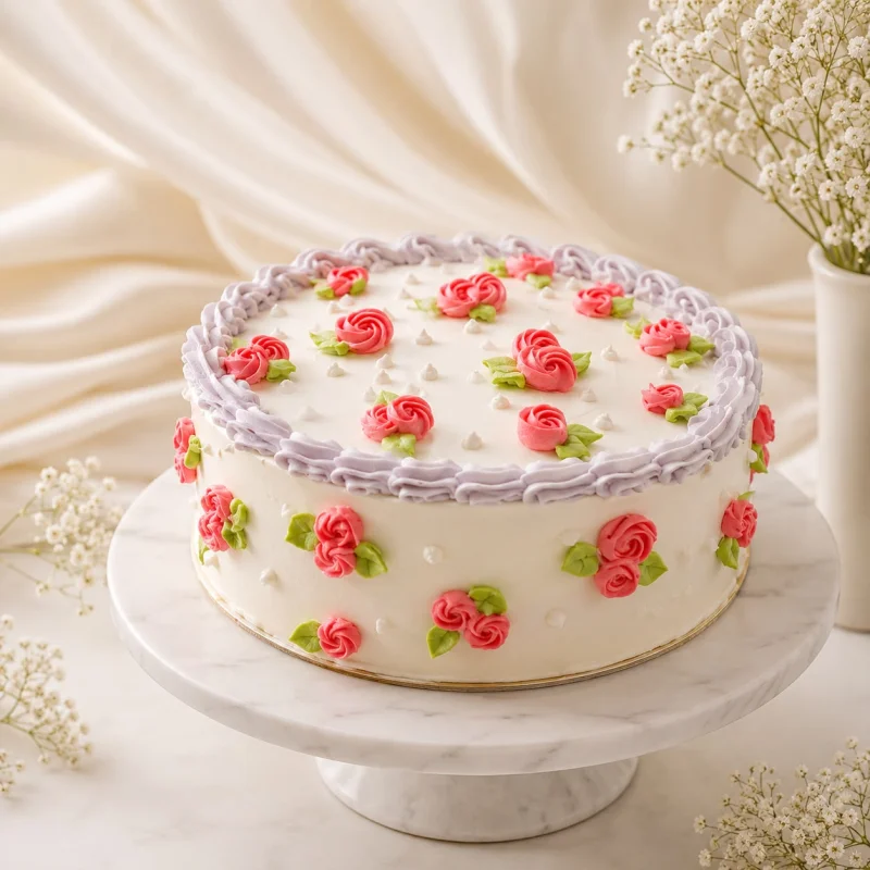 Blushing Rose Garden Cake
