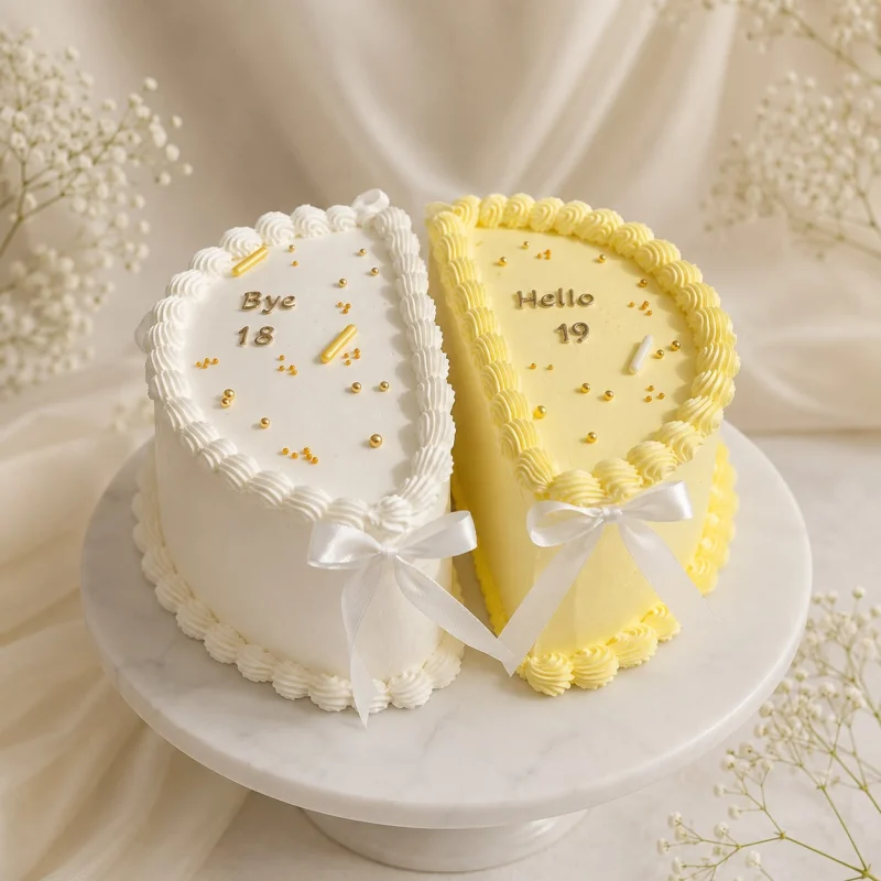 Bye 18, Hello 19 Dual Circle Cake