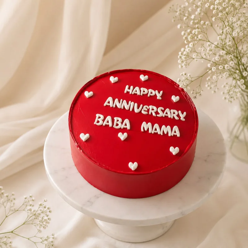 Ruby Anniversary Heart Cake