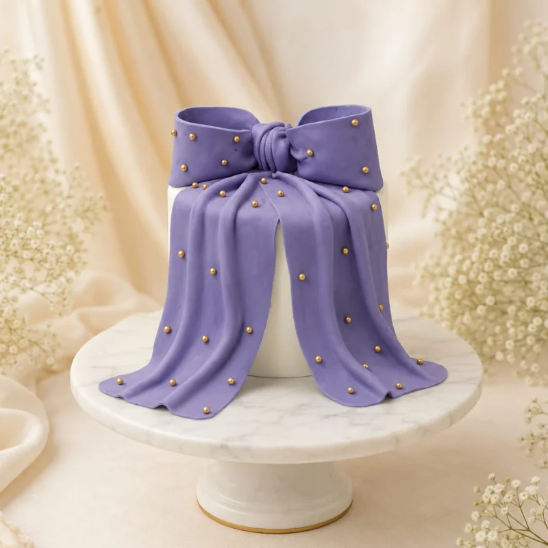 Lavender Bow Elegance Cake