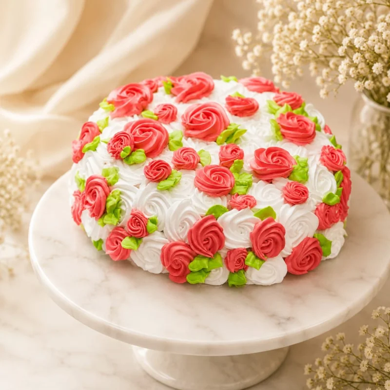 Rosy Garden Delight Cake