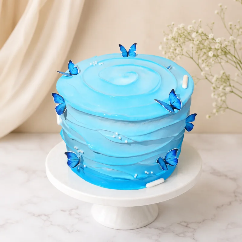 Azure Butterfly Bliss Cake