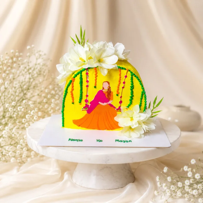 Golden Mehndi Swing Cake
